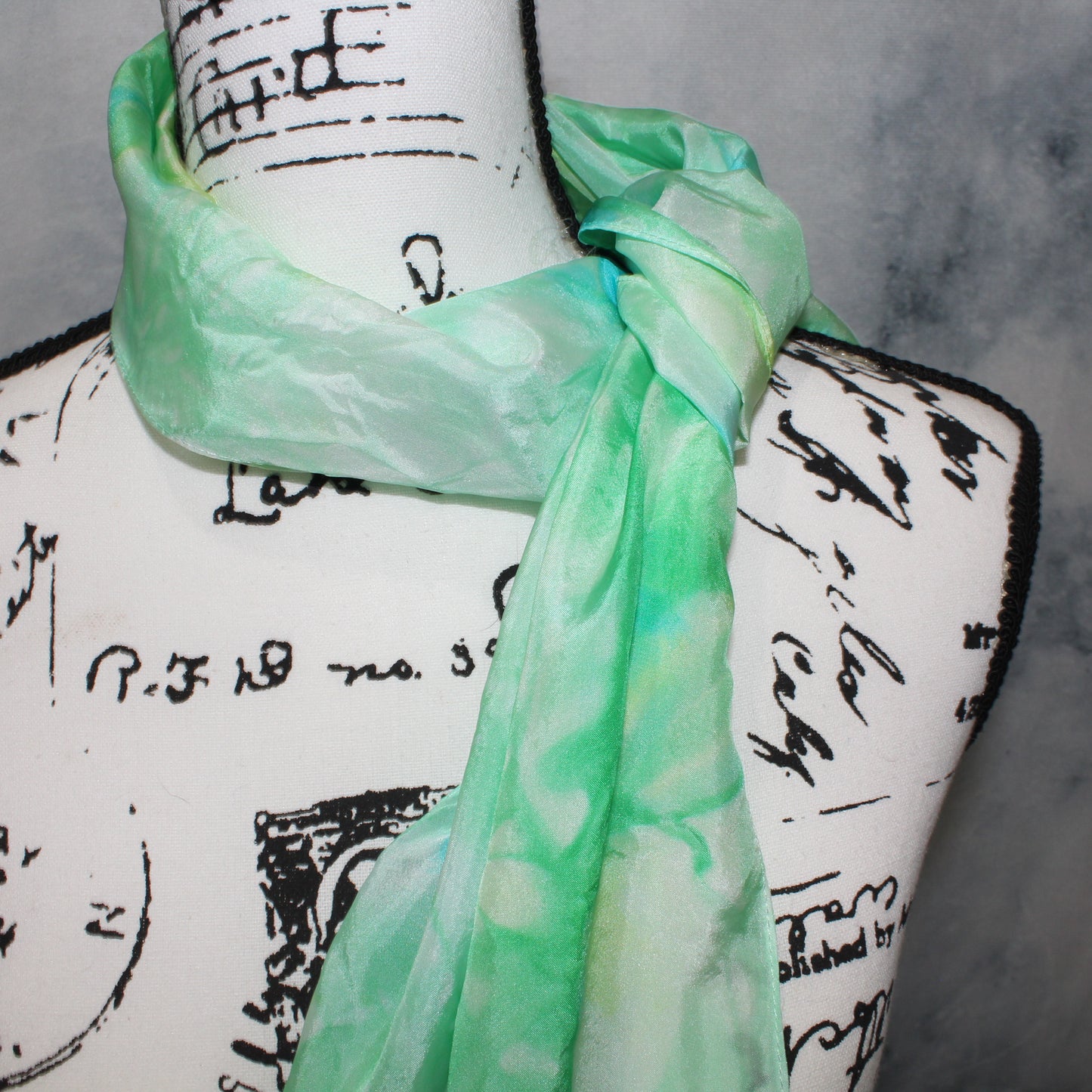 SEA GLASS Hand-Dyed Silk Scarf - 11 x 60 inches