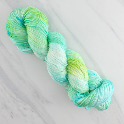 SEA GLASS Hand Dyed on So Silky Fingering - Splashed and Speckled Yarn