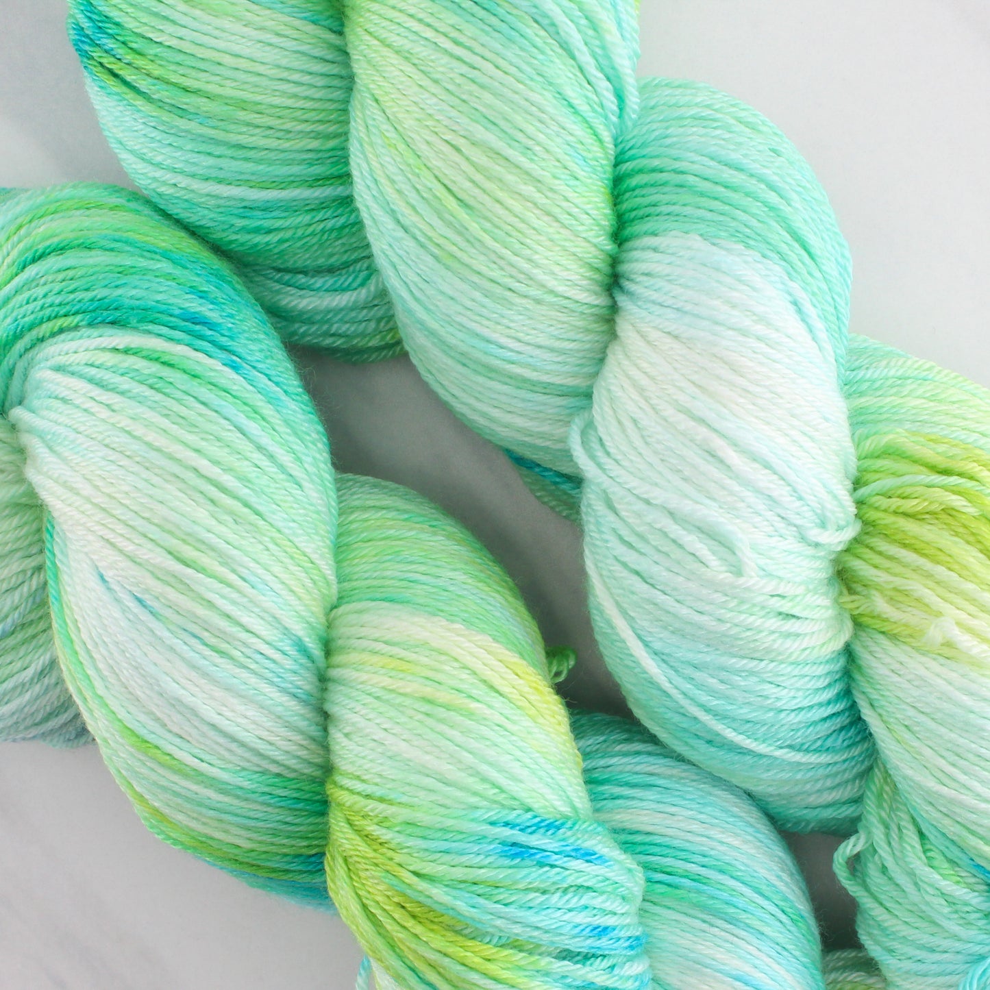 SEA GLASS Hand Dyed on So Silky Fingering - Splashed and Speckled Yarn