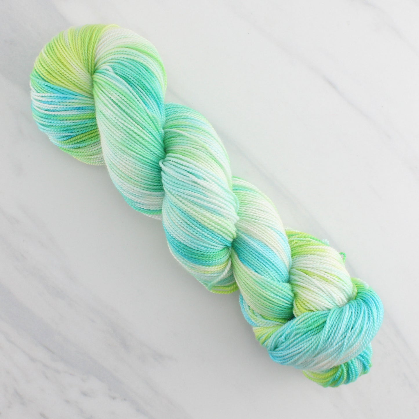 SEA GLASS Hand Dyed on Feather Fingering - Splashed & Speckled Yarn