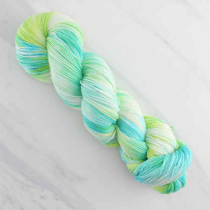 SEA GLASS Hand Dyed on Feather Fingering - Splashed & Speckled Yarn