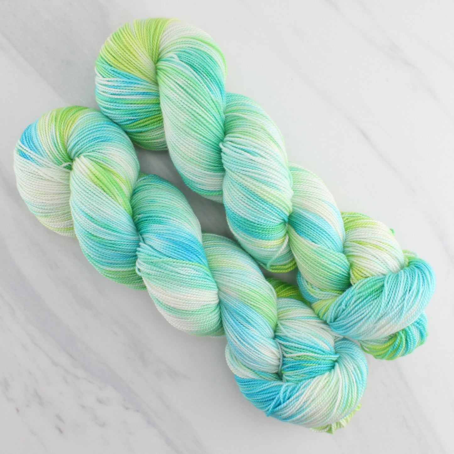 SEA GLASS Hand Dyed on Feather Fingering - Splashed & Speckled Yarn