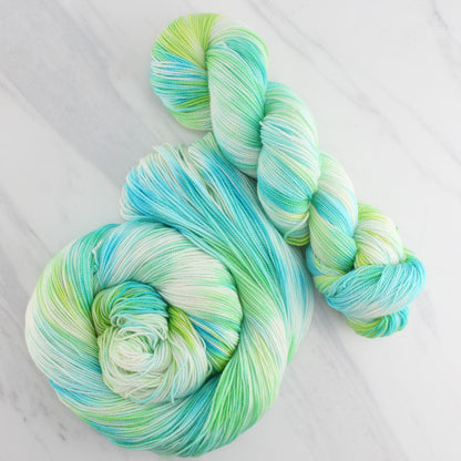 SEA GLASS Hand Dyed on Feather Fingering - Splashed & Speckled Yarn