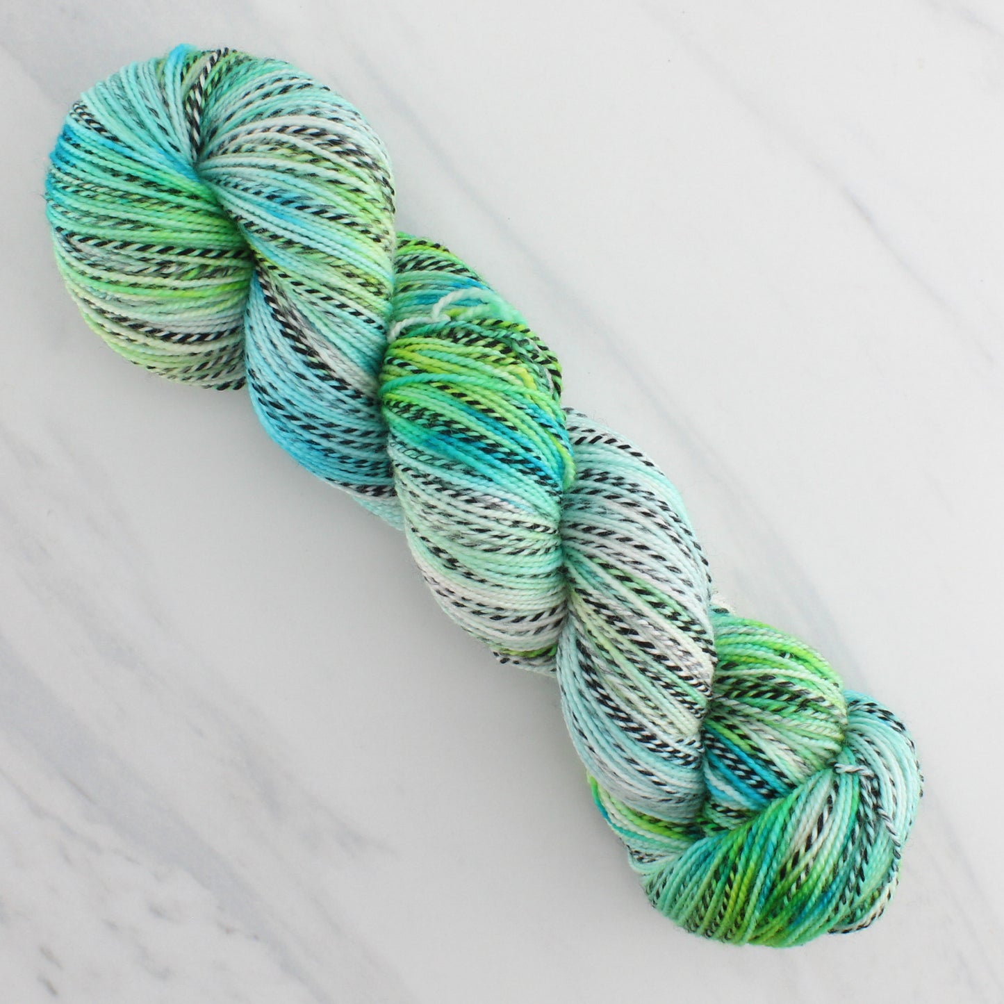 SEA GLASS Hand Dyed on Stained Glass Fingering - Splashed & Speckled Yarn