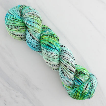 SEA GLASS Hand Dyed on Stained Glass Fingering - Splashed & Speckled Yarn