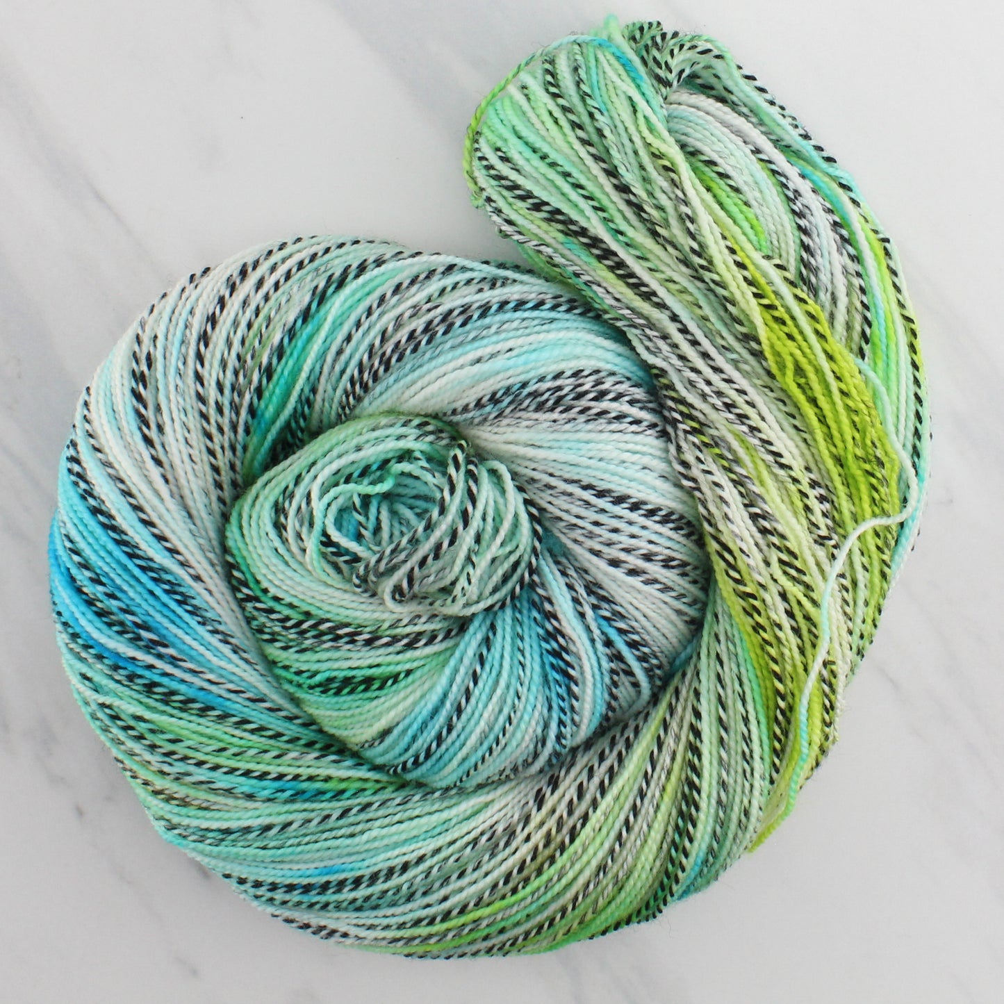 SEA GLASS Hand Dyed on Stained Glass Fingering - Splashed & Speckled Yarn
