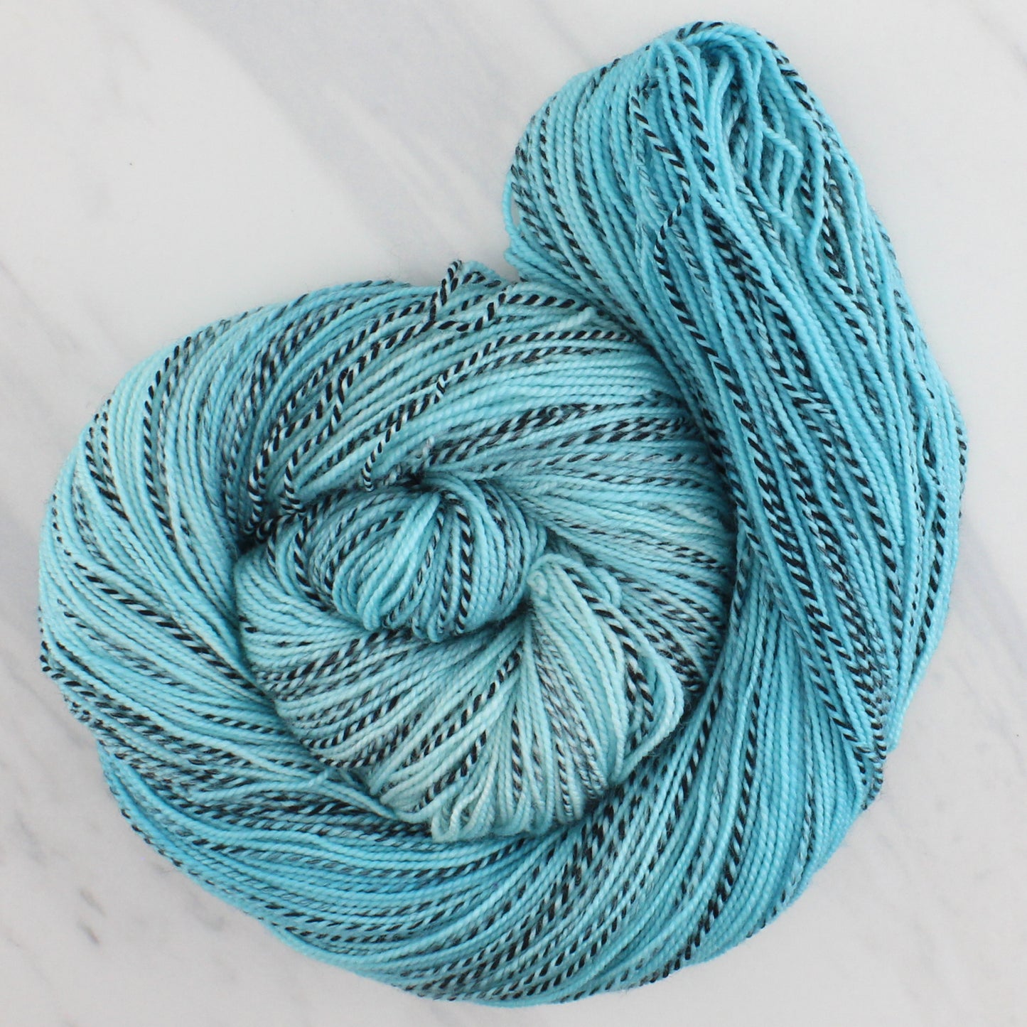 SERENITY BLUE Hand Dyed on Stained Glass Fingering - Semi-Solid Yarn
