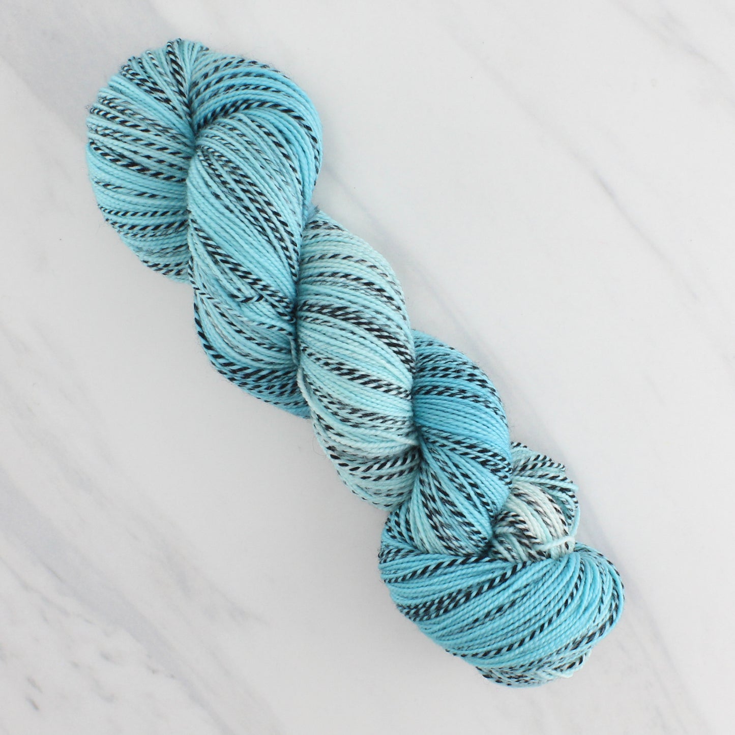 SERENITY BLUE Hand Dyed on Stained Glass Fingering - Semi-Solid Yarn