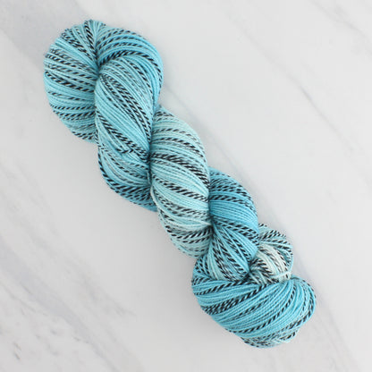 SERENITY BLUE Hand Dyed on Stained Glass Fingering - Semi-Solid Yarn