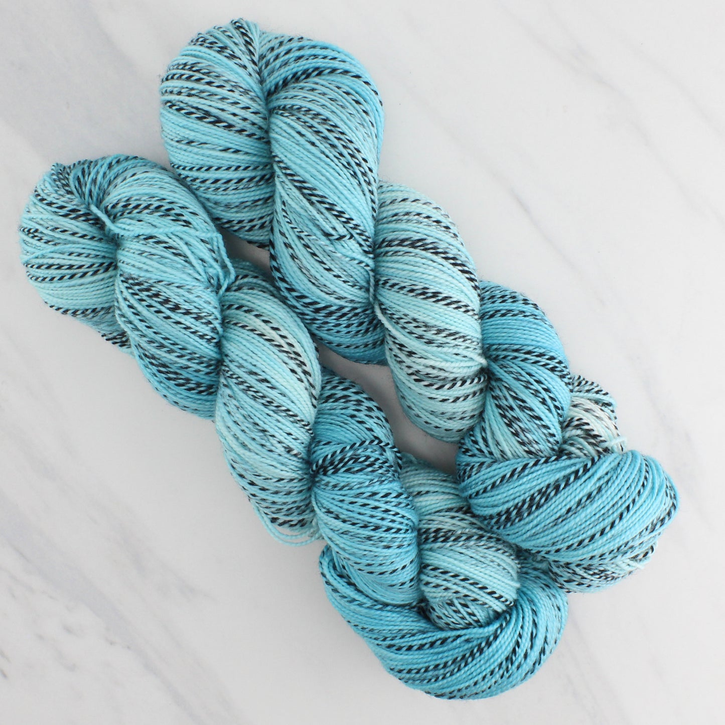 SERENITY BLUE Hand Dyed on Stained Glass Fingering - Semi-Solid Yarn