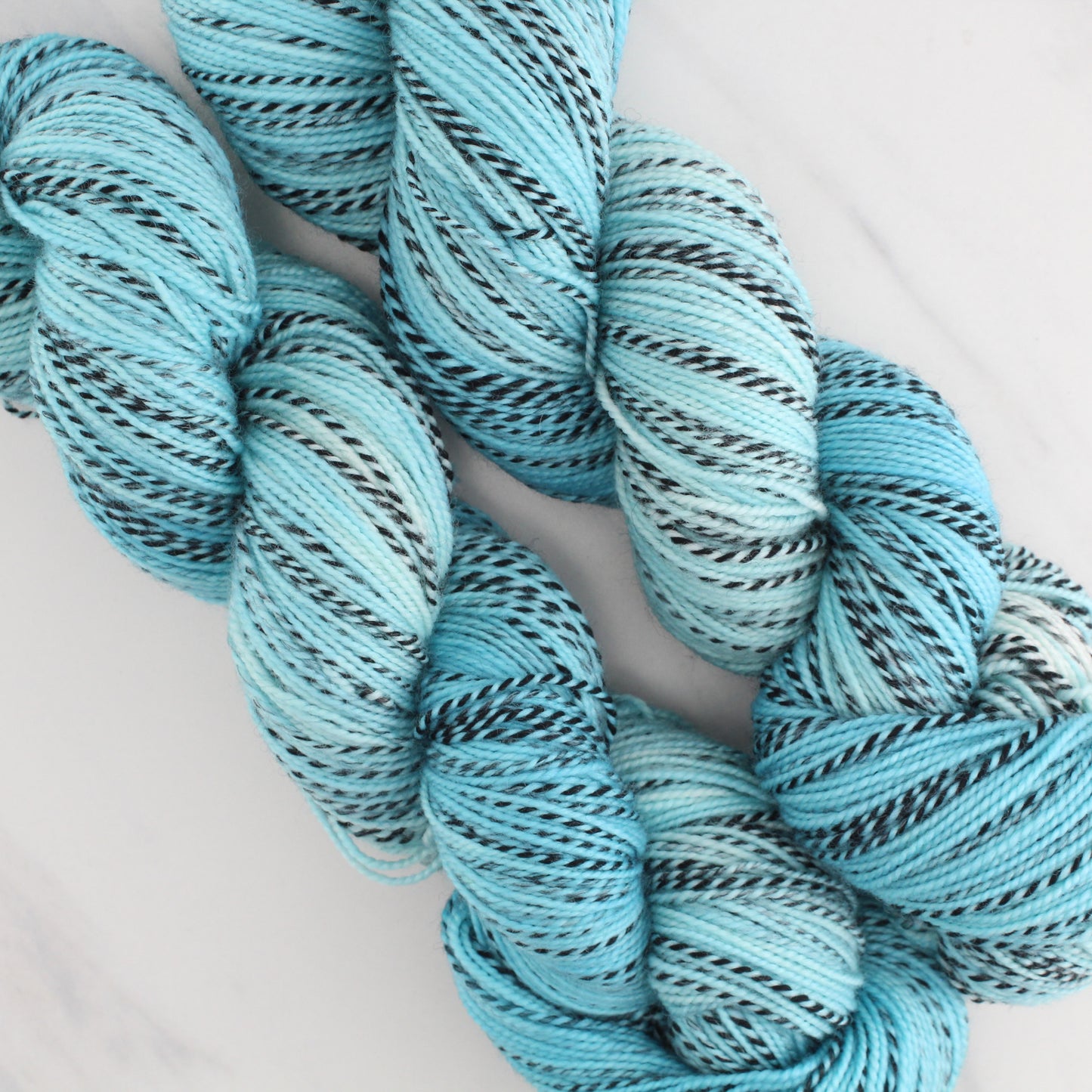 SERENITY BLUE Hand Dyed on Stained Glass Fingering - Semi-Solid Yarn
