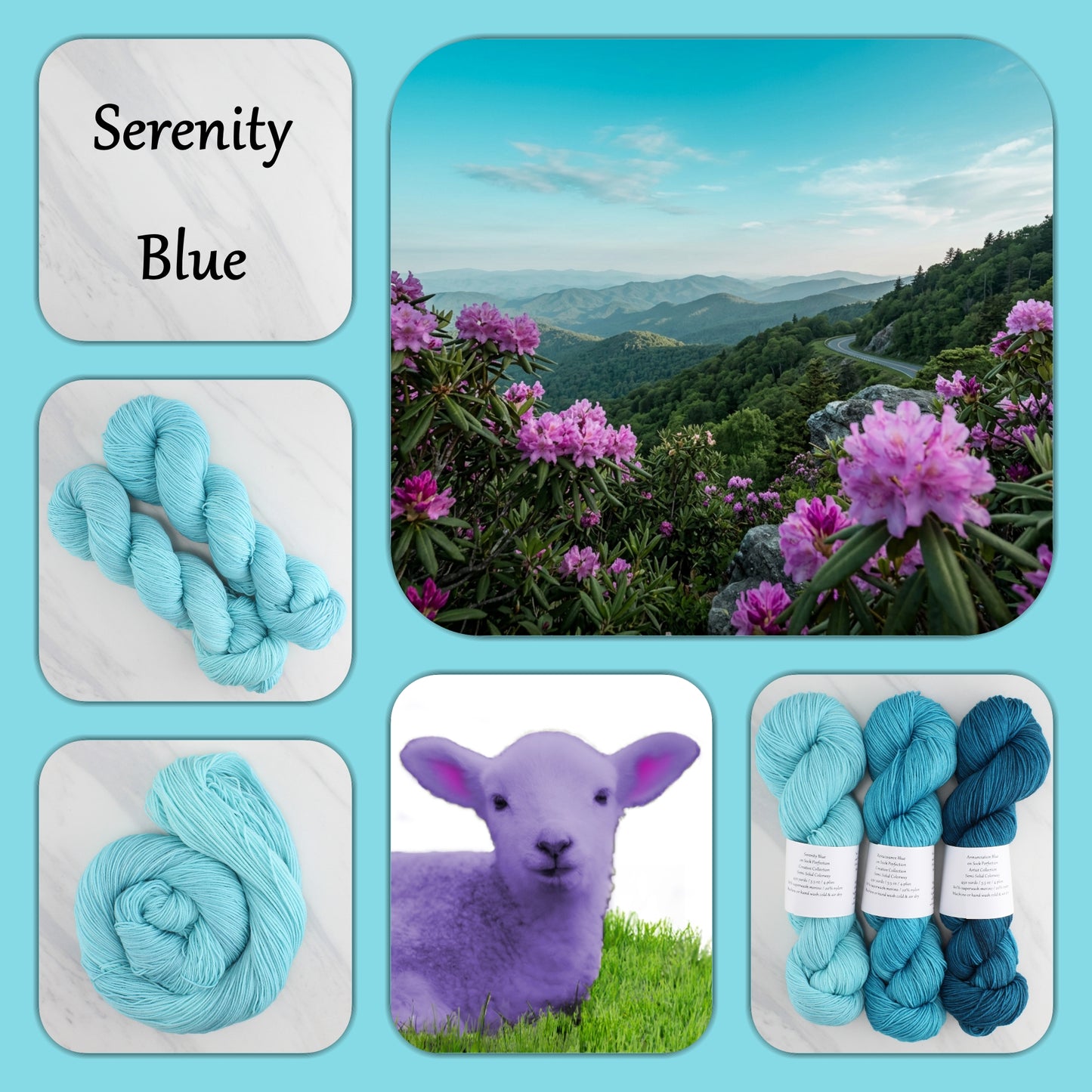 SERENITY BLUE - Yarn Dyed to Order - Semi-Solid Colorway