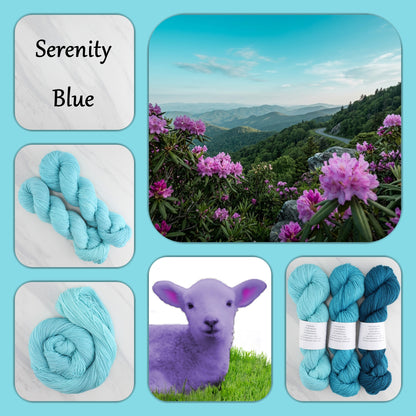 SERENITY BLUE - Yarn Dyed to Order - Semi-Solid Colorway