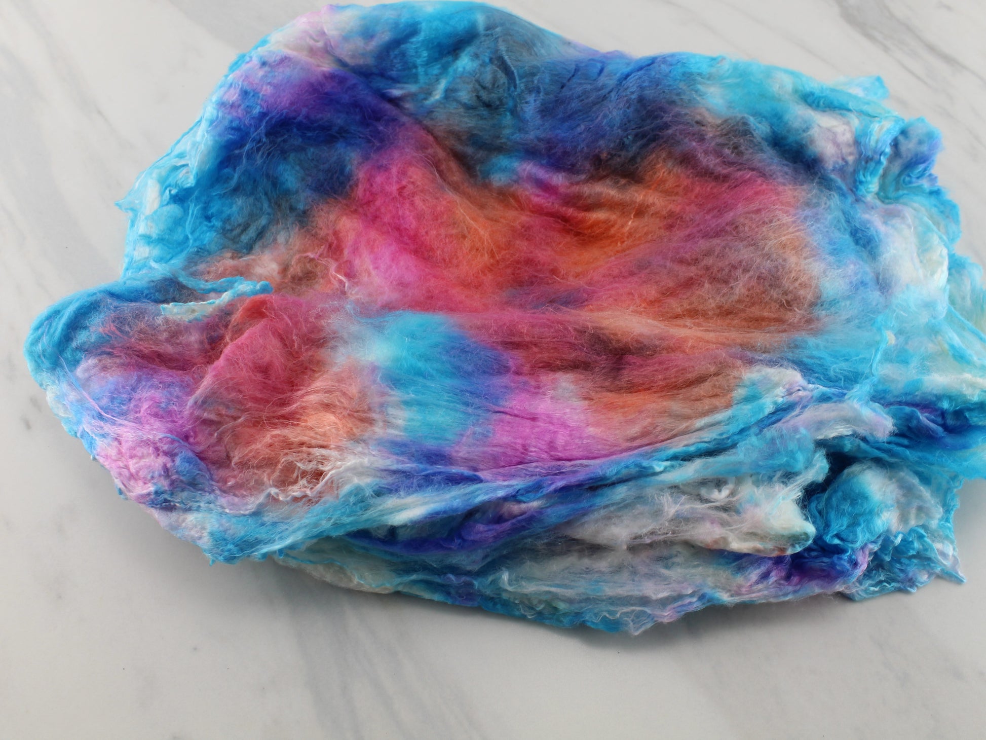 HAND-DYED SILK HANKIES/MAWATA - Colorway #14 - Purple Lamb