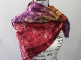AUTUMN LEAVES Hand-Dyed Silk Scarf - 35 x 35 inch square