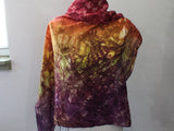 AUTUMN LEAVES Hand-Dyed Silk Scarf - 35 x 35 inch square