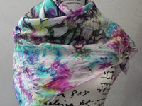 LAKE COMO Hand-Dyed Silk Scarf - 35 x 35 inch square