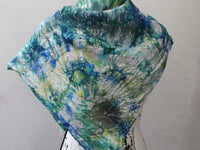 MONET'S WATER LILIES Hand-Dyed Silk Scarf - 35 x 35 inch square