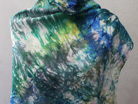 MONET'S WATER LILIES Hand-Dyed Silk Scarf - 35 x 35 inch square