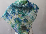 MONET'S WATER LILIES Hand-Dyed Silk Scarf - 35 x 35 inch square