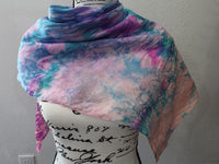 SPRING BREEZE Hand-Dyed Silk Scarf - 35 x 35 inch square