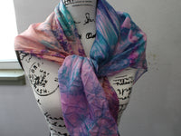 SPRING BREEZE Hand-Dyed Silk Scarf - 35 x 35 inch square