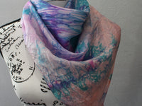 SPRING BREEZE Hand-Dyed Silk Scarf - 35 x 35 inch square