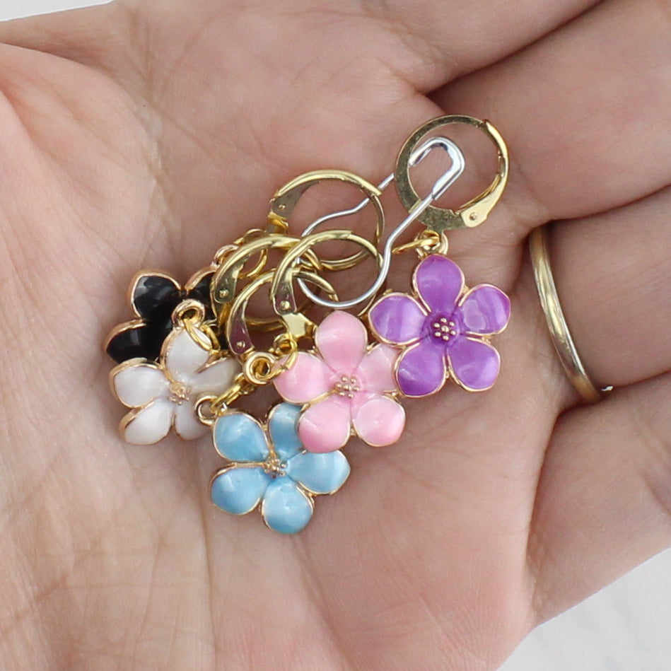 FLOWER STITCH MARKER SETS FOR KNITTING AND CROCHET