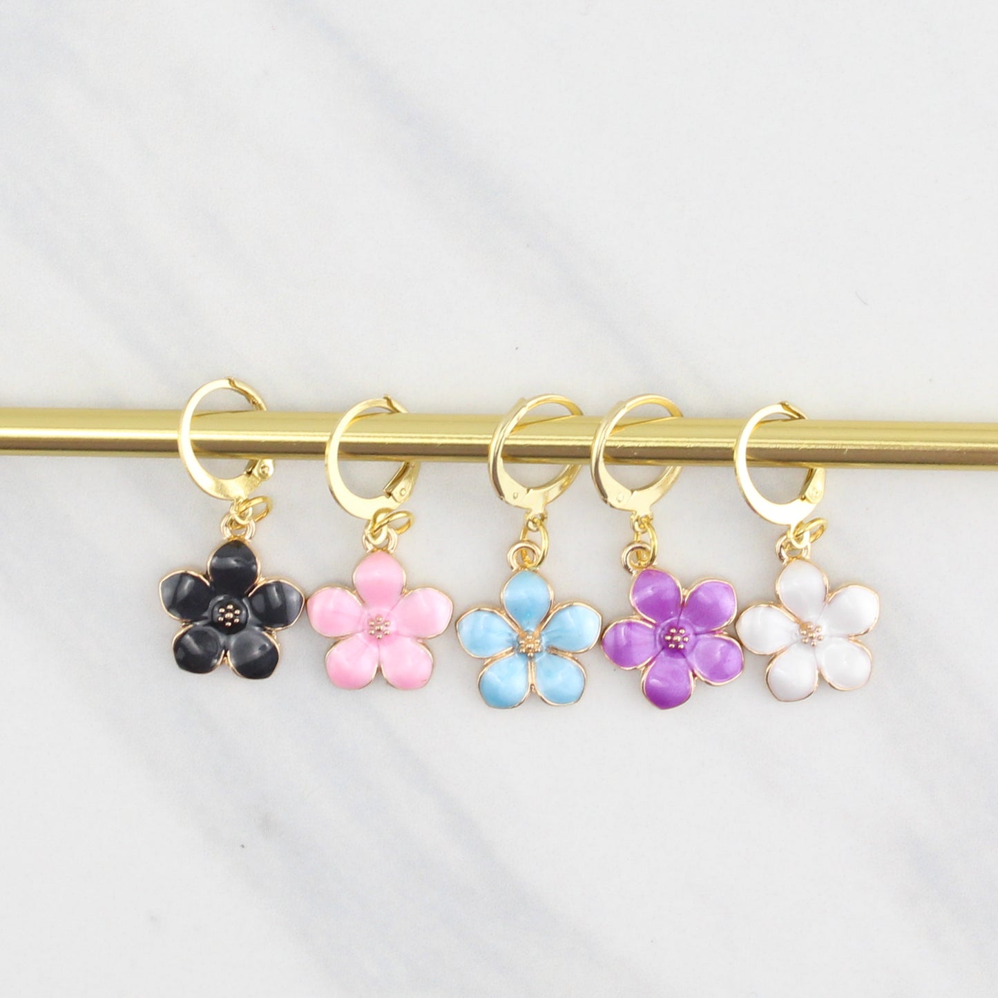 FLOWER STITCH MARKER SETS FOR KNITTING AND CROCHET