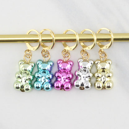 METALLIC GUMMY BEAR STITCH MARKER SETS FOR KNITTING AND CROCHET