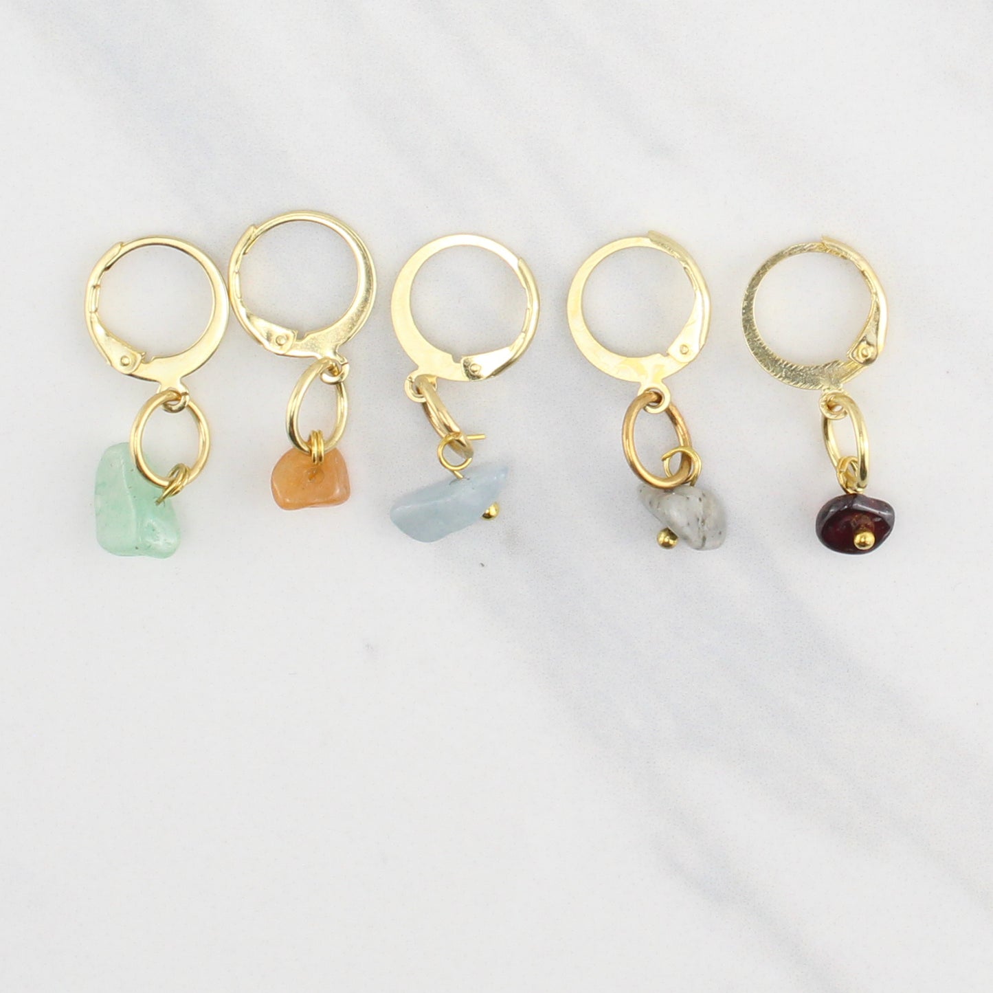 POLISHED STONE STITCH MARKER SETS FOR KNITTING AND CROCHET