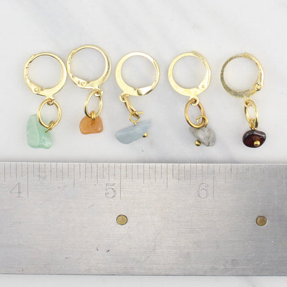 POLISHED STONE STITCH MARKER SETS FOR KNITTING AND CROCHET