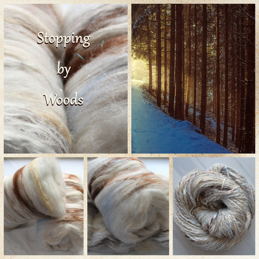 STOPPING BY WOODS ON A SNOWY EVENING Art Batts to Spin and Felt