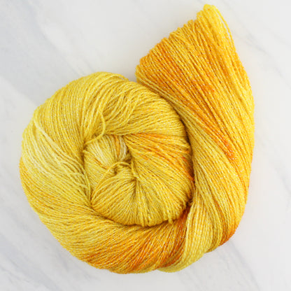 SUNFLOWER Hand Dyed on Twinkle Fingering - Tonal Yarn with Speckles