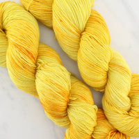 SUNFLOWER Hand-Dyed Yarn on Sparkly Merino Sock in Solidarity with Ukraine