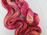 SUNRISE, SUNSET Hand-Dyed Yarn on Sparkly Merino Sock