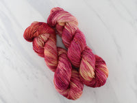SUNRISE, SUNSET Hand-Dyed Yarn on Sparkly Merino Sock