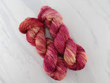 SUNRISE, SUNSET Hand-Dyed Yarn on Sparkly Merino Sock
