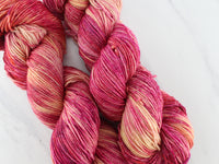 SUNRISE, SUNSET Hand-Dyed Yarn on Sparkly Merino Sock