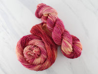 SUNRISE, SUNSET Hand-Dyed Yarn on Sparkly Merino Sock
