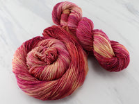 SUNRISE, SUNSET Hand-Dyed Yarn on Sparkly Merino Sock
