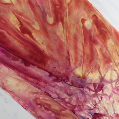 SUNSET AT SEA Hand-Dyed Silk Satin Scarf - 11 x 60 inches