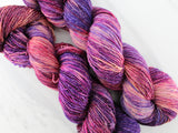 SUNSET AT SEA Hand-Dyed Yarn on Sparkly Merino Sock