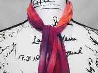SUNSET AT SEA Hand-Dyed Silk Chiffon Scarf - 8 x 54 inches