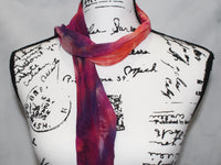 SUNSET AT SEA Hand-Dyed Silk Chiffon Scarf - 8 x 54 inches