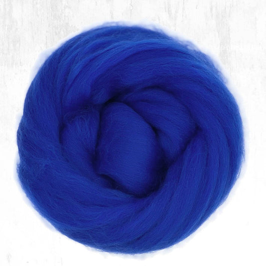 SAPPHIRE - Commercially Dyed 18.5 Micron Merino Top - 4 Ounces