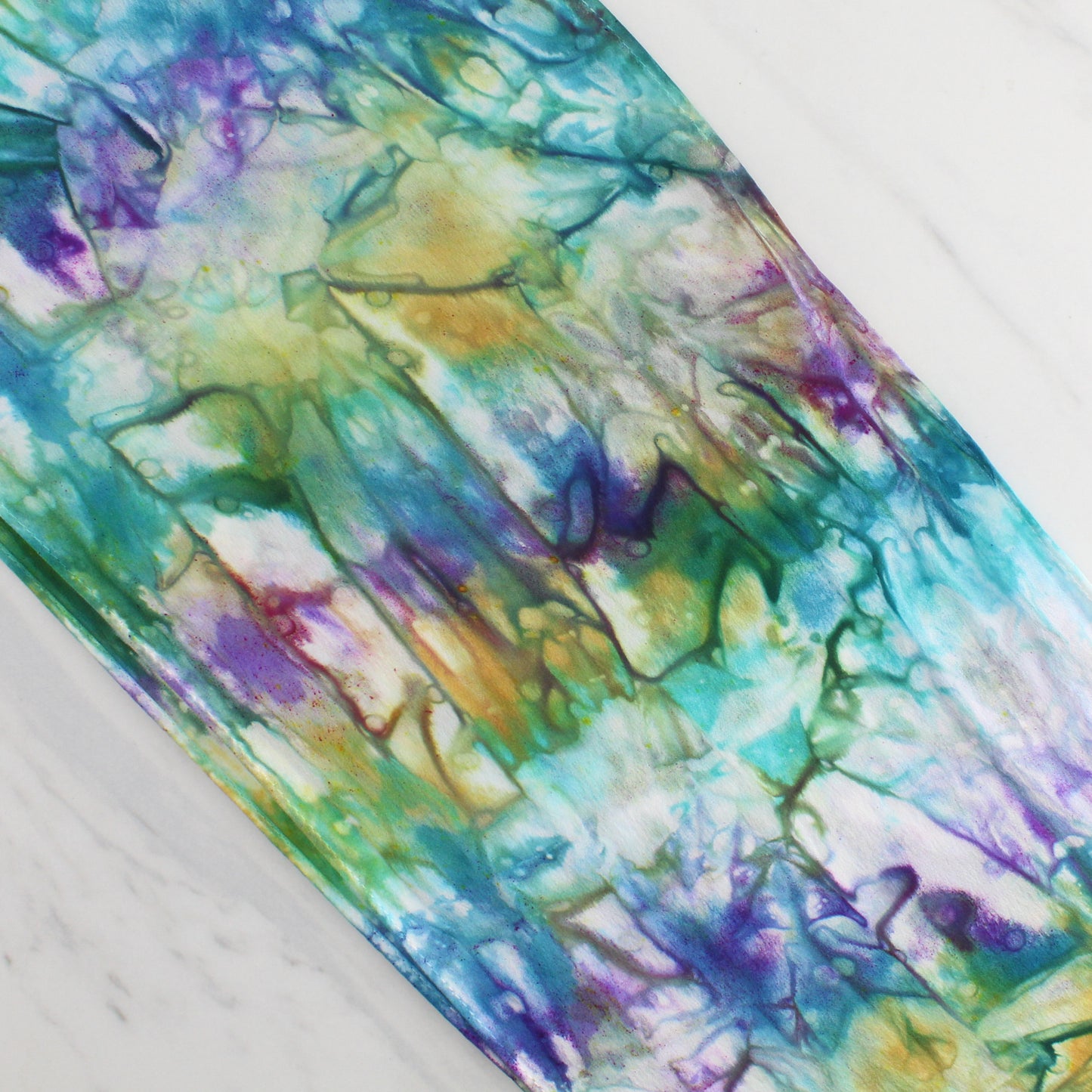 TELEMACHUS Hand-Dyed Silk Satin Scarf - 8 x 54 inches