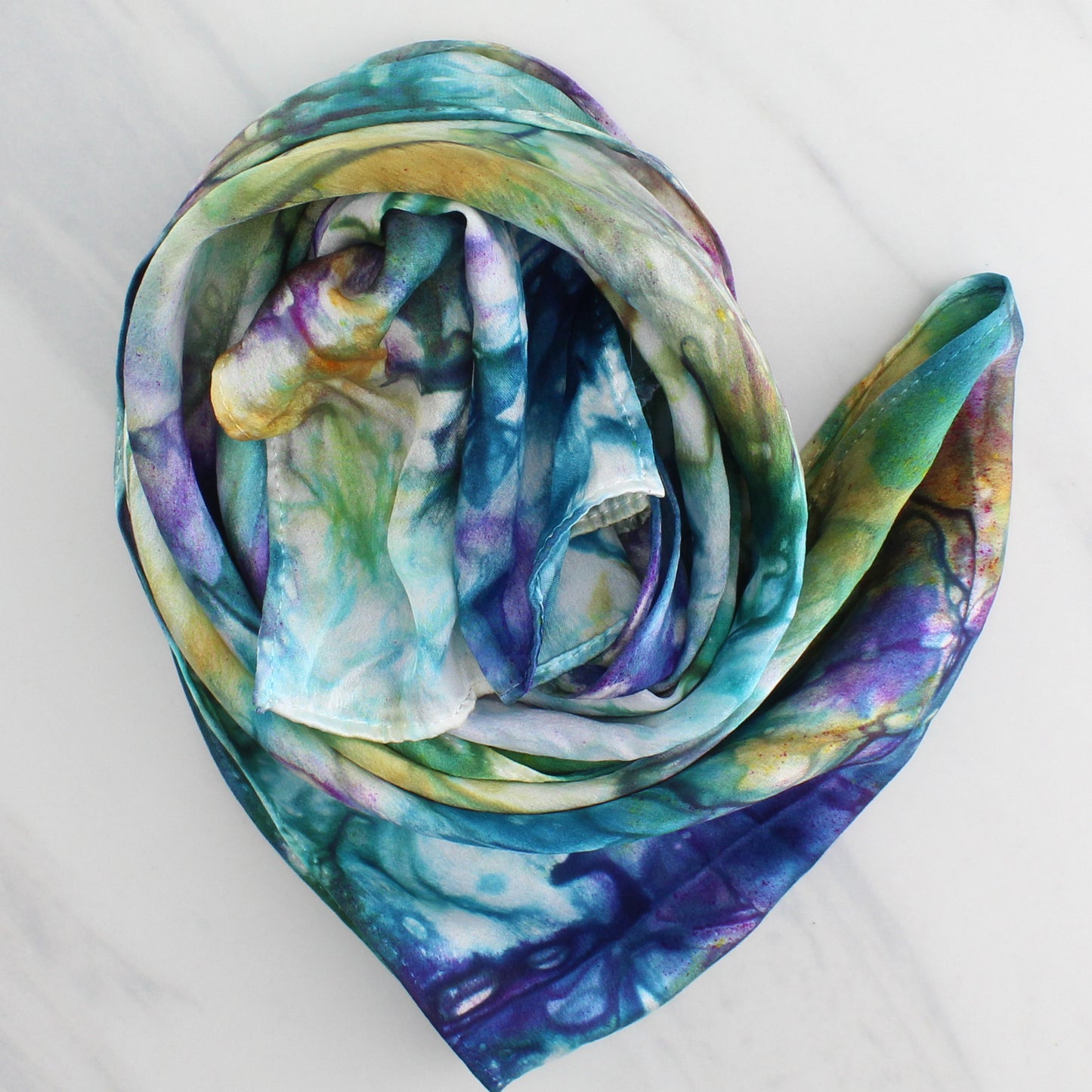 TELEMACHUS Hand-Dyed Silk Satin Scarf - 8 x 54 inches