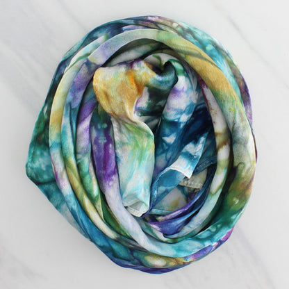 TELEMACHUS Hand-Dyed Silk Satin Scarf - 8 x 54 inches