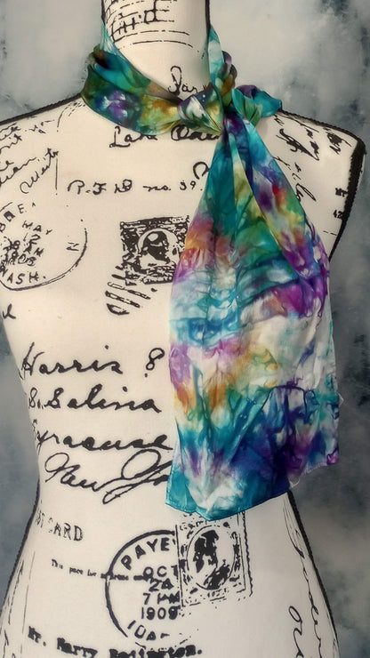 TELEMACHUS Hand-Dyed Silk Satin Scarf - 8 x 54 inches